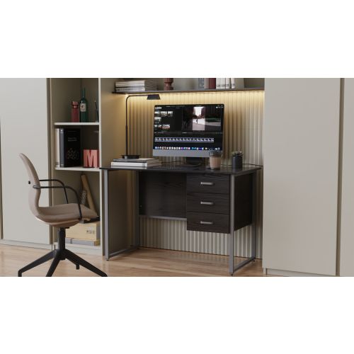 Комп'ютерний стіл Ferrum-decor Гаррі 75x120x70 білий ДСП Дуб Сан-Маріно 16мм