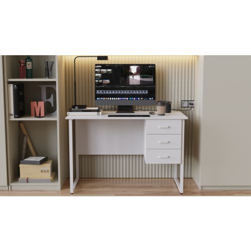Комп'ютерний стіл Ferrum-decor Гаррі 75x120x70 білий ДСП Біле 16мм