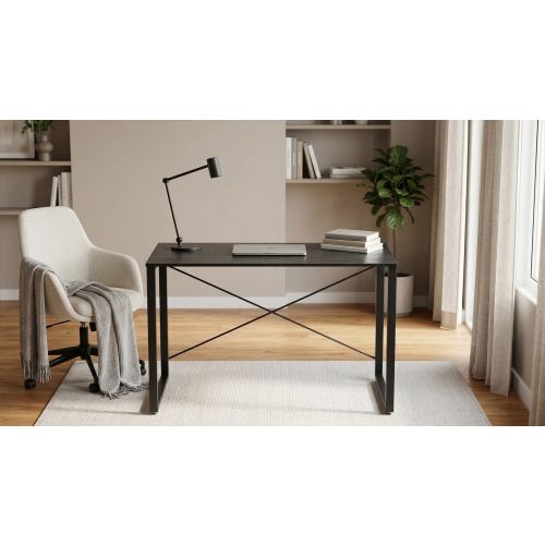 Стіл письмовий Ferrum-decor Серії Конект 75x120x60 Чорний метал ДСП Каштан Арвадонна 16 мм (XK00906)
