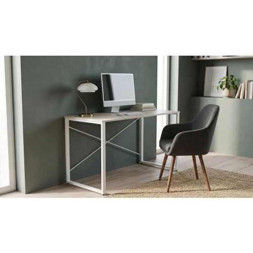 Стіл письмовий Ferrum-decor Серії Конект 75x120x60 Білий метал ДСП Кашемір 16 мм (XK00910)