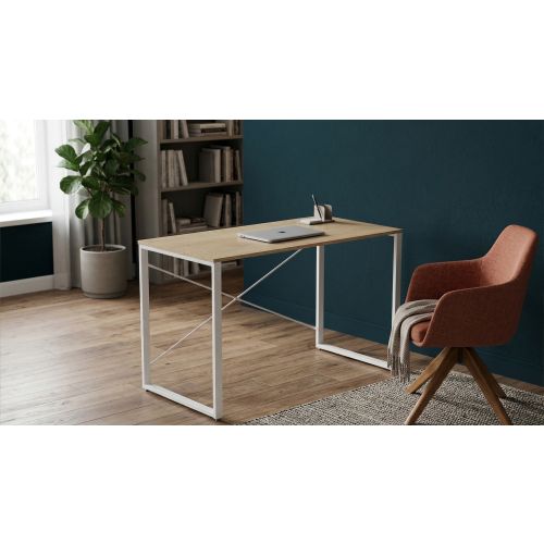 Стіл письмовий Ferrum-decor Серії Конект 75x120x60 Білий метал ДСП Дуб Кремона Торро 16 мм (XK00913)