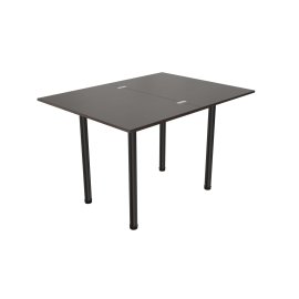 Обеденный стол-трансформер раскладной Берта Ferrum-decor 750x1200x900 Черный металл ДСП Венге Магия 16 мм (BERT03)