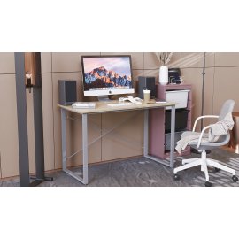 Письменный стол Ferrum-decor Дейв 75x100x70 серый ДСП Белое 16мм