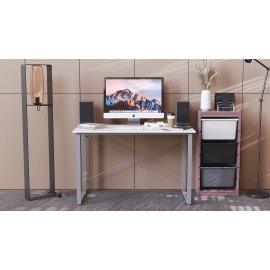 Письменный стол Ferrum-decor Дейв 75x120x60 серый ДСП Белое 16мм