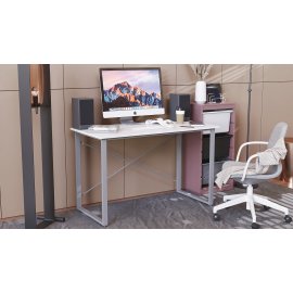 Письменный стол Ferrum-decor Дейв 75x100x70 серый ДСП Белое 16мм