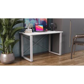 Письменный стол Ferrum-decor Драйв 750x1200x700 Серый металл ДСП Белый 16 мм (DRA092)