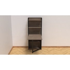 Стол книжка с этажеркой Практик 2 Ferrum-decor 1555x640x990 Черный металл ДСП Дуб Сонома Трюфель 16 мм (PRA205)