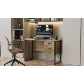 Письменный стол Ferrum-decor Гарри 75x120x70 черный ДСП Дуб Сонома 16мм