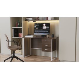 Комп'ютерний стіл Ferrum-decor Гаррі 75x120x60 білий ДСП Дуб Сонома Труфель 16мм