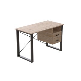 Письмовий стіл з ящиками Ferrum-decor Оскар 750x1400x600 метал Чорний ДСП Дуб Сан-Маріно 16 мм (OSK0023)
