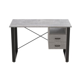Письменный стол с ящиками Ferrum-decor Оскар  750x1400x600 металл Черный ДСП Бетон 16 мм (OSK0028)
