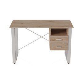 Письменный стол с ящиками Ferrum-decor Оскар  750x1400x600 металл Белый ДСП Дуб Сан-Марино 16 мм (OSK0030)
