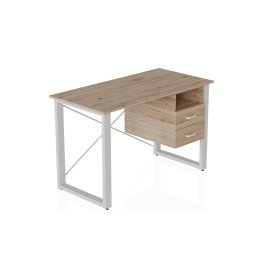 Письмовий стіл з ящиками Ferrum-decor Оскар 750x1400x600 метал Білий ДСП Дуб Сан-Маріно 16 мм (OSK0030)