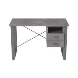 Письмовий стіл з ящиками Ferrum-decor Оскар 750x1400x600 метал Сірий ДСП Бетон16 мм (OSK0042)