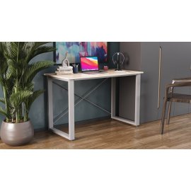 Письменный стол Ferrum-decor Драйв 750x1400x600 Серый металл ДСП Дуб Сан-Марино 16 мм (DRA051)