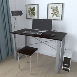 Письмовий стіл Ferrum-decor Драйв 750x1000x700 Сірий метал ДСП Венге Магія 16 мм (DRA073)