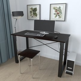 Письменный стол Ferrum-decor Драйв 750x1400x700 Черный металл ДСП Венге Магия 16 мм (DRA108)