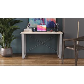 Письменный стол Ferrum-decor Драйв 750x1400x700 Серый металл ДСП Дуб Сан-Марино 16 мм (DRA114)