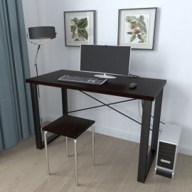 Письмовий стіл Ferrum-decor Драйв 750x1000x600 Чорний метал ДСП Венге Магія 32 мм (DRA129)