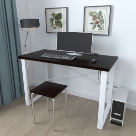 Письменный стол Ferrum-decor Драйв 750x1000x600 Белый металл ДСП Венге Магия 32 мм (DRA143)