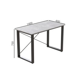 Письмовий стіл Ferrum-decor Драйв 750x1400x600 Чорний метал ДСП Бетон 32 мм (DRA175)