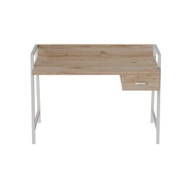 Письмовий стіл Ferrum-decor Комфорт 750x1000x600 Білий метал ДСП Дуб Сан-Маріно 32 мм (KOMF016)