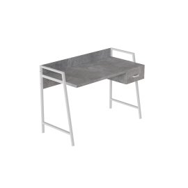 Письмовий стіл Ferrum-decor Комфорт 750x1000x600 Білий метал ДСП Бетон 32 мм (KOMF021)