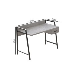 Письменный стол Ferrum-decor Комфорт 750x1200x600 Черный металл ДСП Бетон 32 мм (KOMF028)