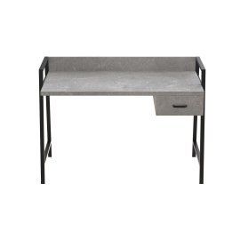 Письмовий стіл Ferrum-decor Комфорт 750x1200x600 Чорний метал ДСП Бетон 32 мм (KOMF028)