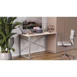 Письменный стол Ferrum-decor Серии Конект 75x120x600 серый ДСП Дуб Сан-Марино 16мм (XK00176)