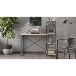 Письменный стол Ferrum-decor Серии Конект c этажеркой 75x120x60 серый ДСП Дуб Сан-Марино 16мм (XK00194)