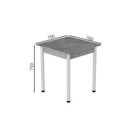 Стол кухонный Ferrum-decor Агата 75x70x70 Белый ДСП Бетон 16мм (AGA0035)