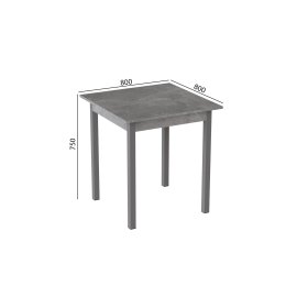 Стол кухонный Ferrum-decor Диего 75x80x80 Черный ДСП Бетон 16мм (DIE0007)