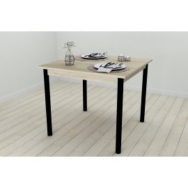 Кухонний стіл Ferrum-decor Агата 75x90x90 Чорний ДСП Сонома 16мм (AGA0004)