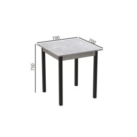 Стол кухонный Ferrum-decor Агата 75x70x70 Черный ДСП Бетон 16мм (AGA0014)