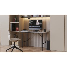 Стол письменный LINE Тайм Ferrum-decor 750x1000x500 Черный металл ДСП Бетон 16 мм (TIME107)
