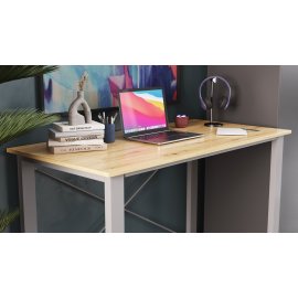 Письменный стол Ferrum-decor Драйв 750x1000x600 Серый металл ДСП Дуб Артизан 16 мм (DRA013)