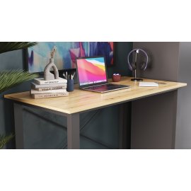Письменный стол Ferrum-decor Драйв 750x1000x600 Черный металл ДСП Дуб Артизан 16 мм (DRA006)