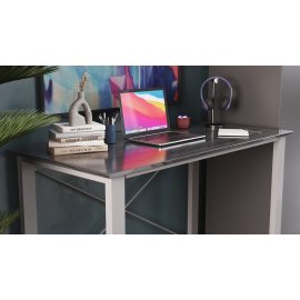 Письмовий стіл Ferrum-decor Драйв 750x1000x700 Сірий метал ДСП Сосна Кембра Магія 16 мм (DRA073)