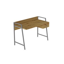 Письмовий стіл Ferrum-decor Комфорт 750x1000x600 Сірий метал ДСП Дуб Артизан 32 мм (KOMF013)
