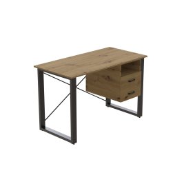 Письменный стол с ящиками Ferrum-decor Оскар  750x1200x600 металл Черный ДСП Дуб Артизан 16 мм (OSK0006)