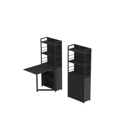 Стол книжка с этажеркой Практик 2 Ferrum-decor 1555x640x990 Черный металл ДСП Сосна Кембра 16 мм (PRA203)