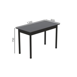 Стол кухонный Ferrum-decor Бенита 75x120x60 Черный ДСП Сосна Кембра 16мм (BEN0003)