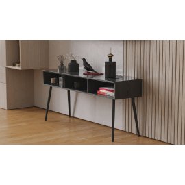 Тумба под телевизор Кентуки Ferrum-decor 45x139x38 Черный металл ДСП Сосна Кембра 16 мм (KENT1001)