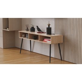 Тумба под телевизор Кентуки Ferrum-decor 45x139x38 Черный металл ДСП Дуб Сан-Марино 16 мм (KENT1005)