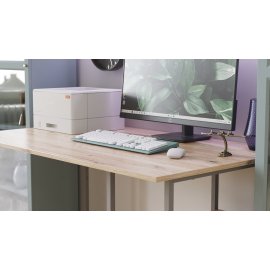 Компьютерный стол Ferrum-decor Гарри 75x140x70 серый ДСП Дуб Сан-Марино 16мм