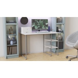 Письменный стол Ferrum-decor Кевин 75x140x60 серый ДСП Белое 16мм