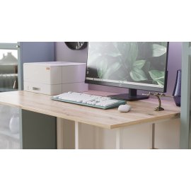 Письменный стол Ferrum-decor Кевин 75x100x60 белый ДСП Дуб Сан-Марино 16мм