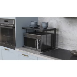 Підставка для мікрохвильовки Kitchen K301 Ferrum-decor 400x550x350 Чорний метал ДСП Сосна Кембра 16 мм (KITCH30108)