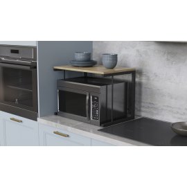Підставка для мікрохвильової печі Kitchen K301 Ferrum-decor 400x550x350 Чорний метал ДСП Дуб Сонома 16 мм (KITCH30104)